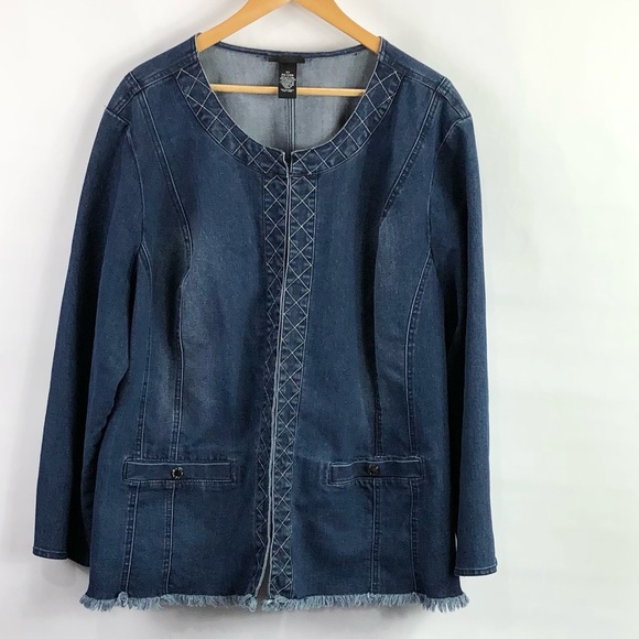 Catherines Jackets & Blazers - Catherines denim hook latch jacked plus size 3X